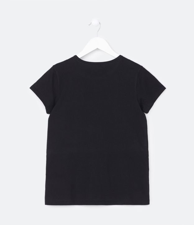 Blusa Infantil en Media Malla con Tachas Brillantes - Talle 5 a 14 años Negro 2