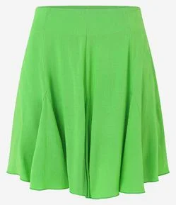 Saia Curta Evasê em Viscose com Babado