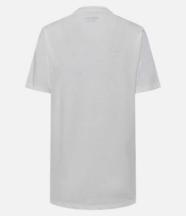 Camiseta Alongada em Meia Malha com Estampa Be Kind Branco 7