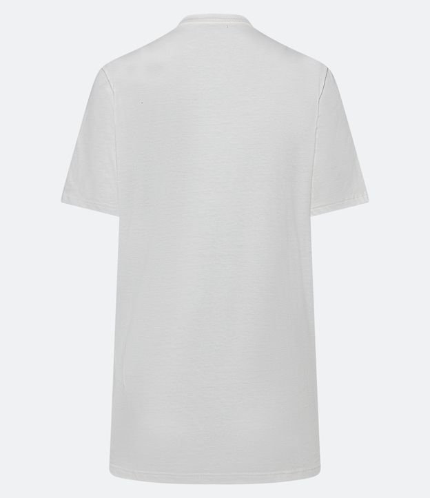 Camiseta Alongada em Meia Malha com Estampa Snoopy Quadrinhos Branco 6