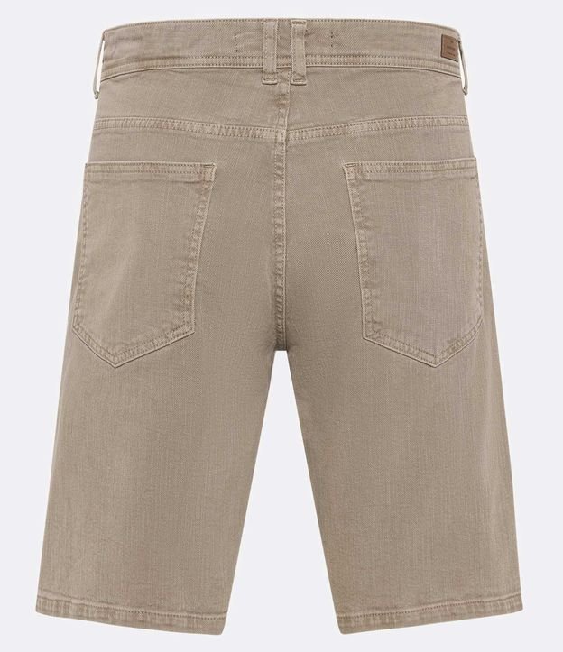Bermuda Slim Jeans com Textura e Barra Dobrada Bege 6