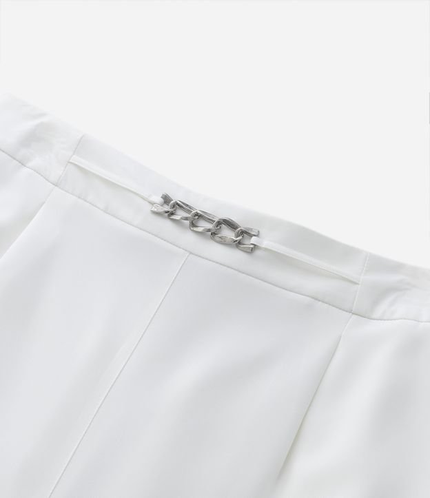 Calça Pantalona Alfaiatada com Detalhe em Corrente no Cós Curve & Plus Size Branco 6