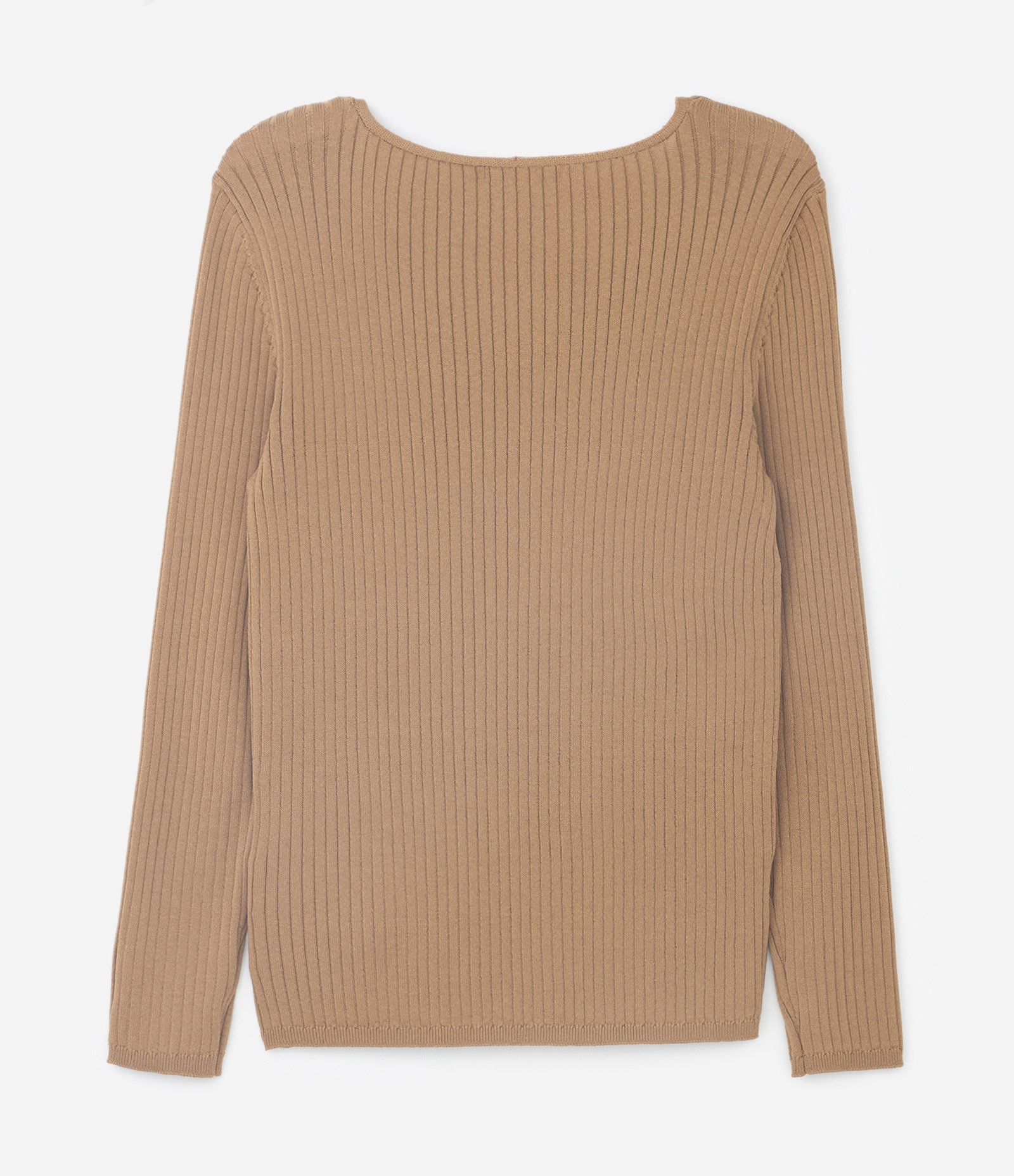 Blusa Manga Longa em Tricô Canelado Curve & Plus Size Marrom 6