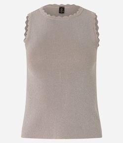 Blusa Sem Manga em Viscose com Brilho e Textura Nuvem