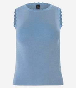Blusa Sem Manga em Viscose com Brilho e Textura Nuvem