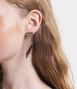 Brinco Médio com Base de Metal e Franjas de Corrente