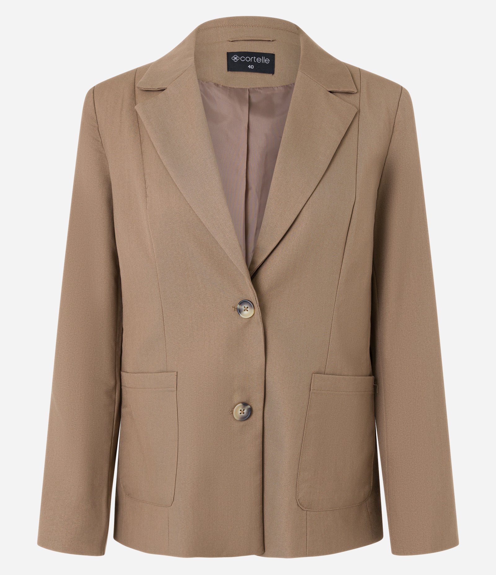 Blazer Alfaiatado com Abotoamento Simples e Bolsos Frontais Bege 7