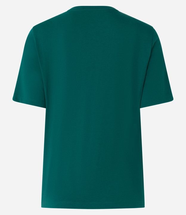 Camiseta Básica em Algodão com Manga Curta Verde Escuro 6