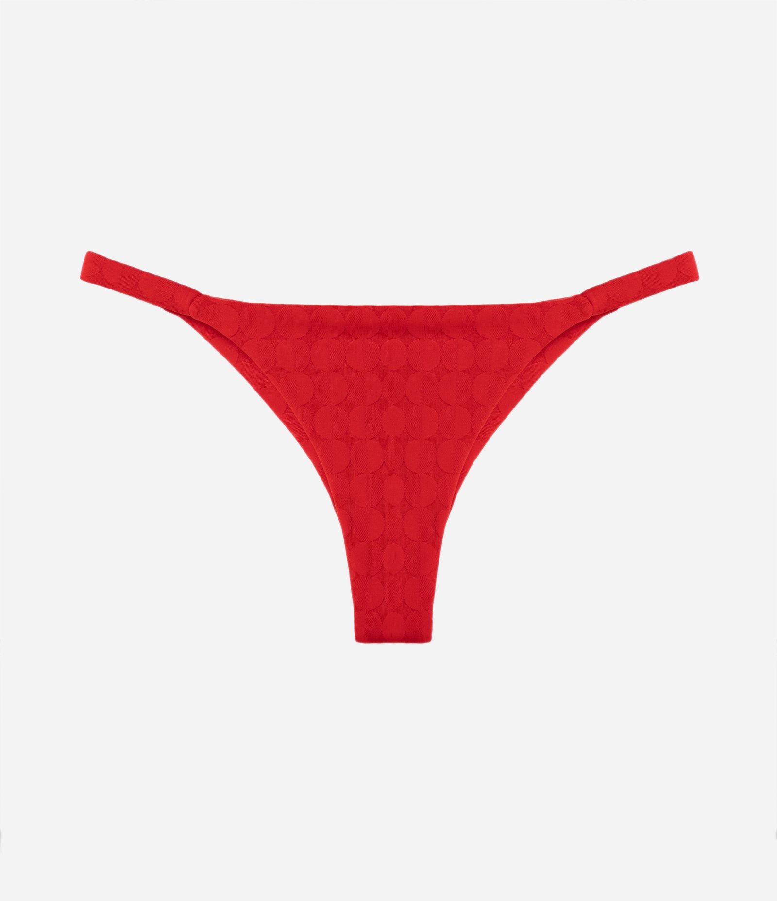 Biquíni Calcinha String em Microfibra com Textura de Bolinhas Vermelho 5