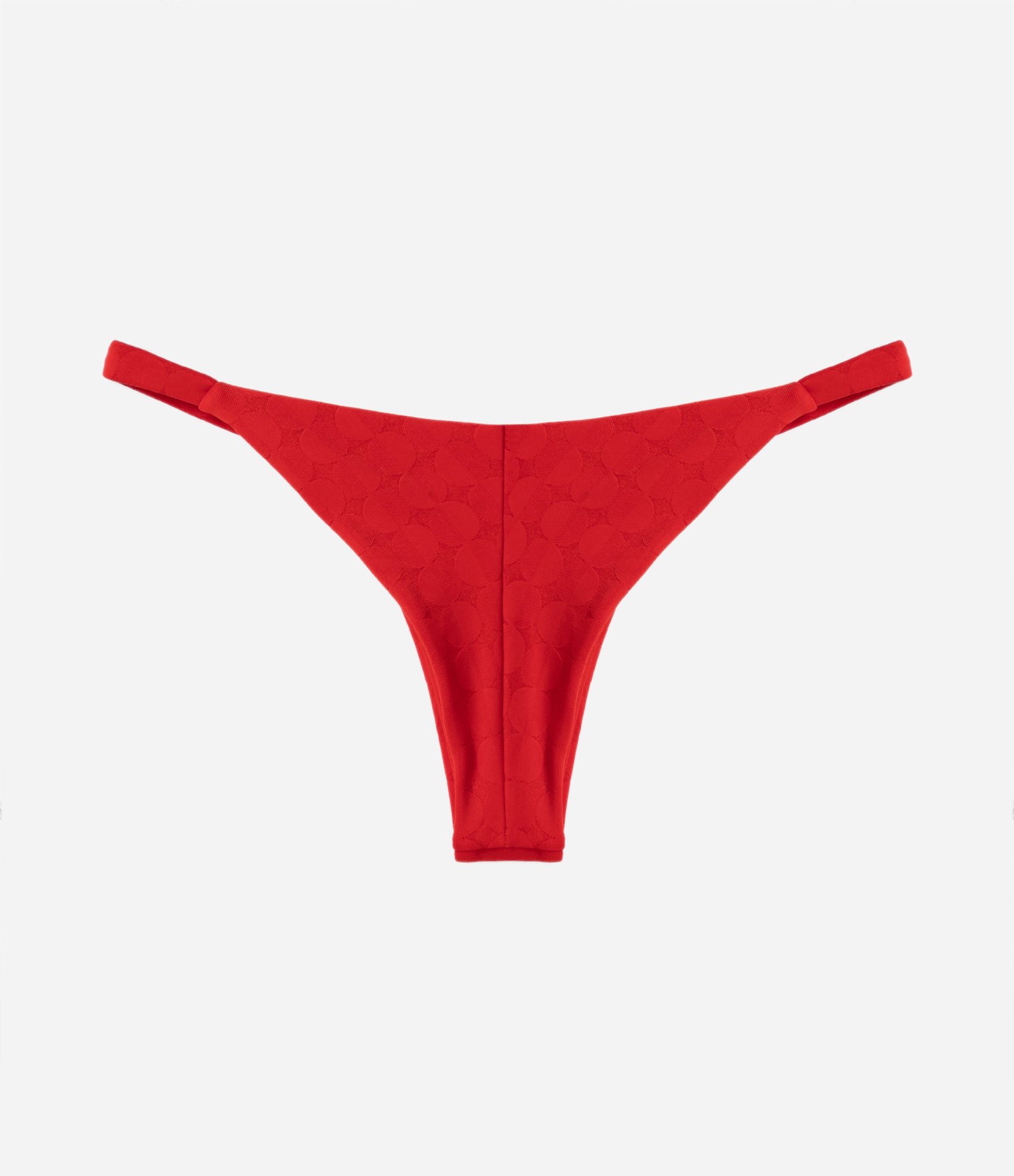 Biquíni Calcinha String em Microfibra com Textura de Bolinhas Vermelho 6
