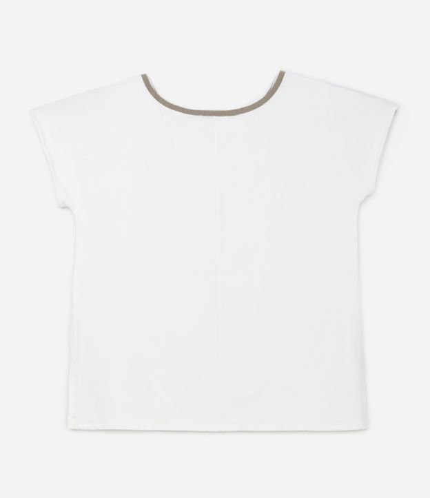 Blusa em Viscose com Detalhe Viés Brilhoso Curve & Plus Size Branco 6