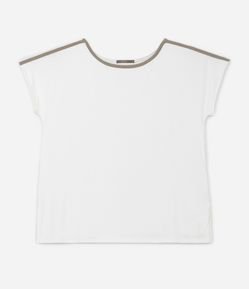 Blusa em Viscose com Detalhe Viés Brilhoso Curve & Plus Size