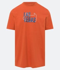 Camiseta em Meia Malha com Estampa Las Vegas