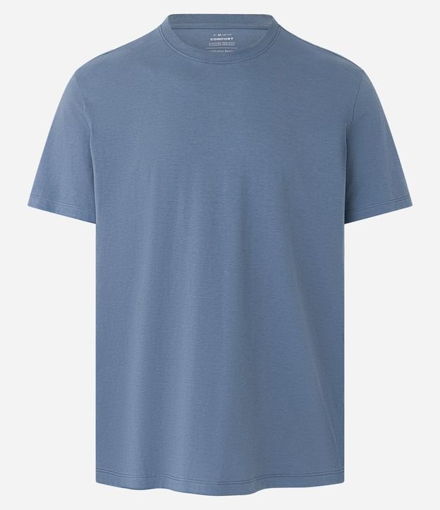 Camiseta Comfort Básica em Algodão Peruano Azul 6