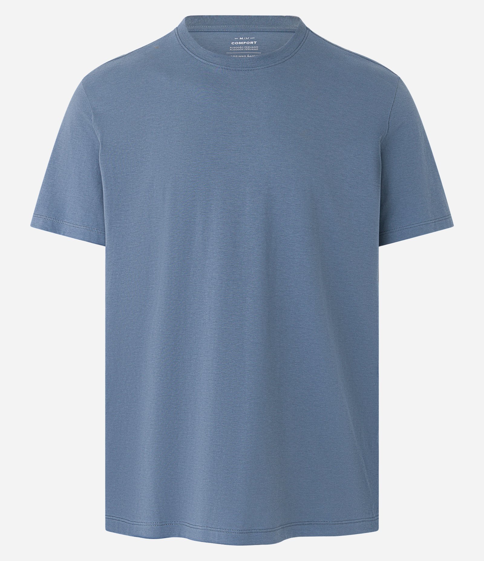 Camiseta Comfort Básica em Algodão Peruano Azul