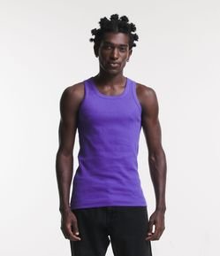 Regata Regular com Textura Canelada e Gola Redonda