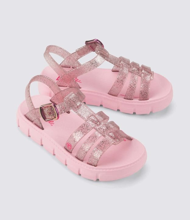 Sandália Infantil com Tiras Brilhosas Barbie - Tam 25 ao 34