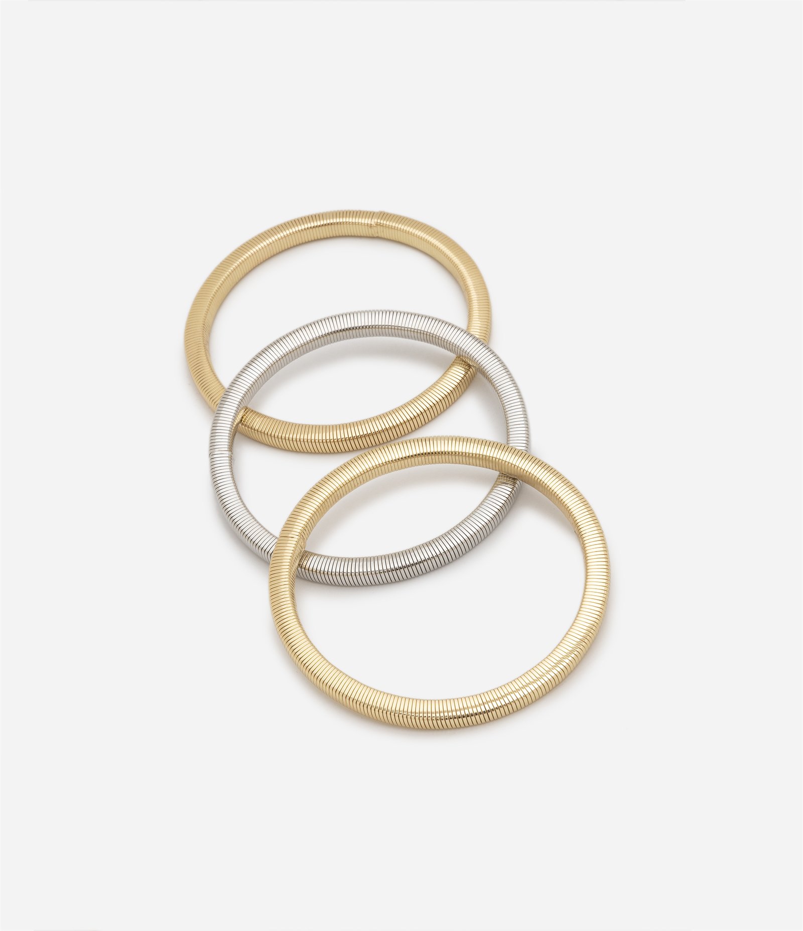 Kit 03 Pulseiras em Metal Rabo de Rato Dourado/Prata 1