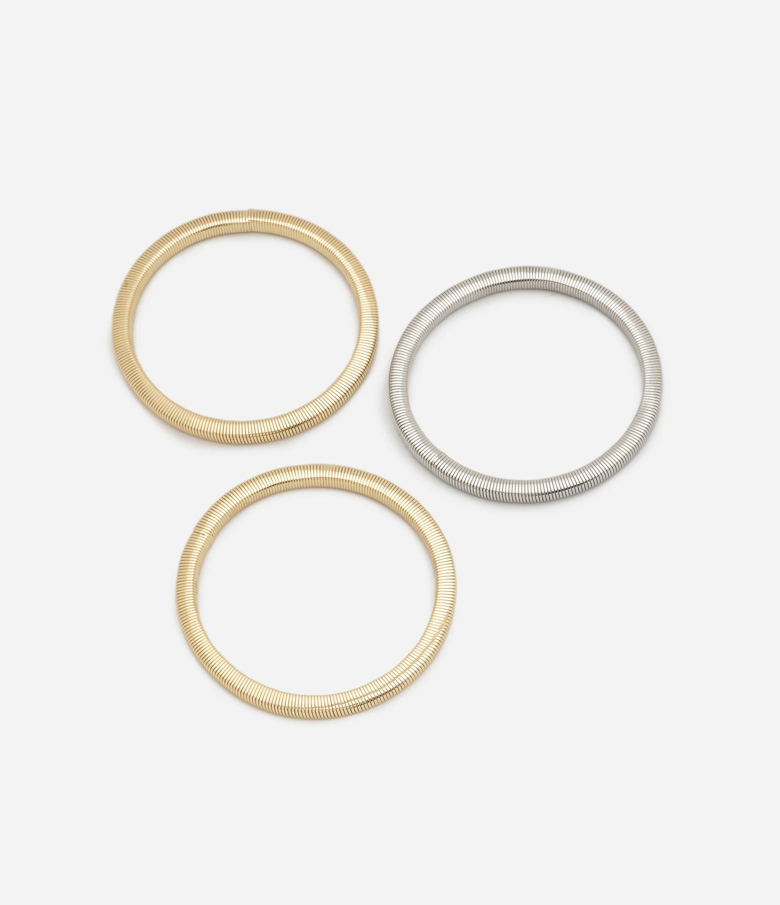 Kit 03 Pulseiras em Metal Rabo de Rato Dourado/Prata 2