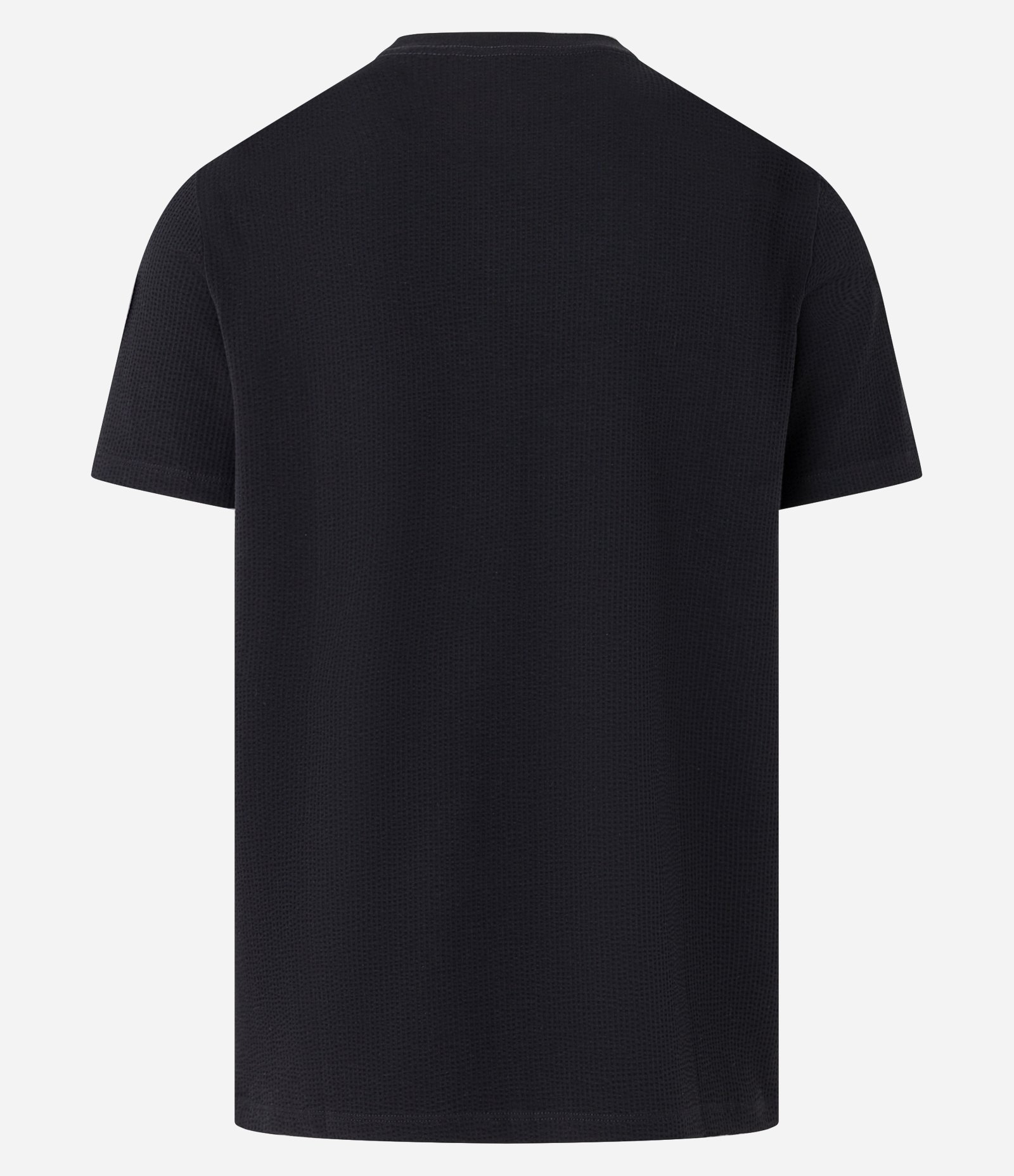Camiseta Regular em Ana Ruga com Textura e Manga Curta Preto 7