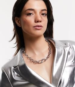 Colar Curto em Metal com Elos Bold