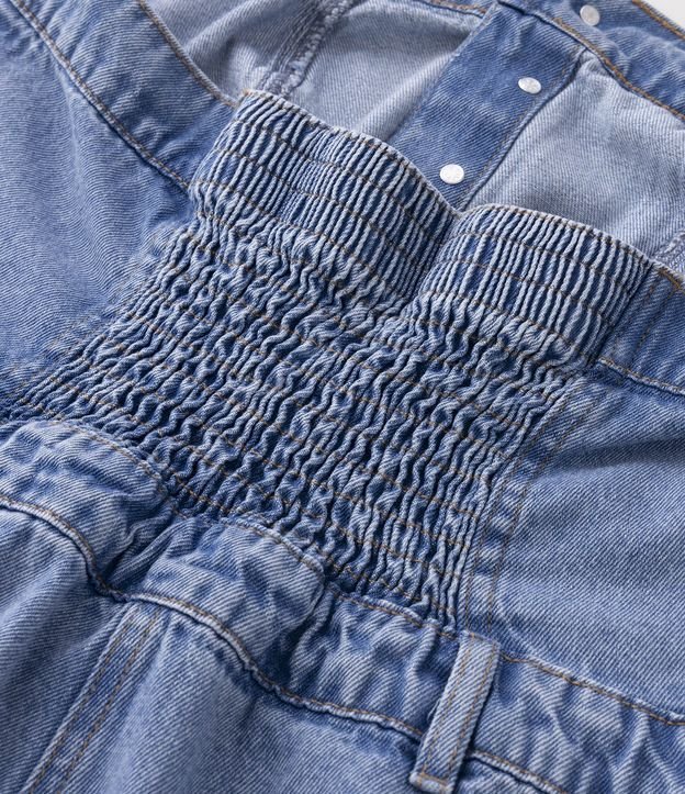 Vestido Midi em Jeans Tomara que Caia e Abotoamento Frontal Curve & Plus Size Azul 6