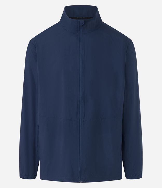 Jaqueta Esportiva Básica com Zíper e Gola Alta