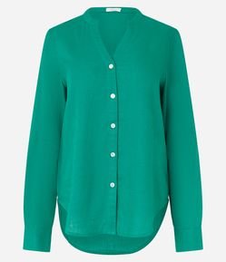 Camisa em Viscolinho com Abotoamento Frontal