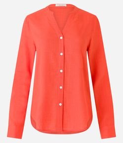 Camisa em Viscolinho com Abotoamento Frontal