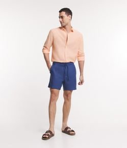 Bermuda Slim em Viscolinho Cordão e Bolsos