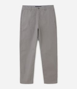 Calça Reta Básica em Sarja com Elastano