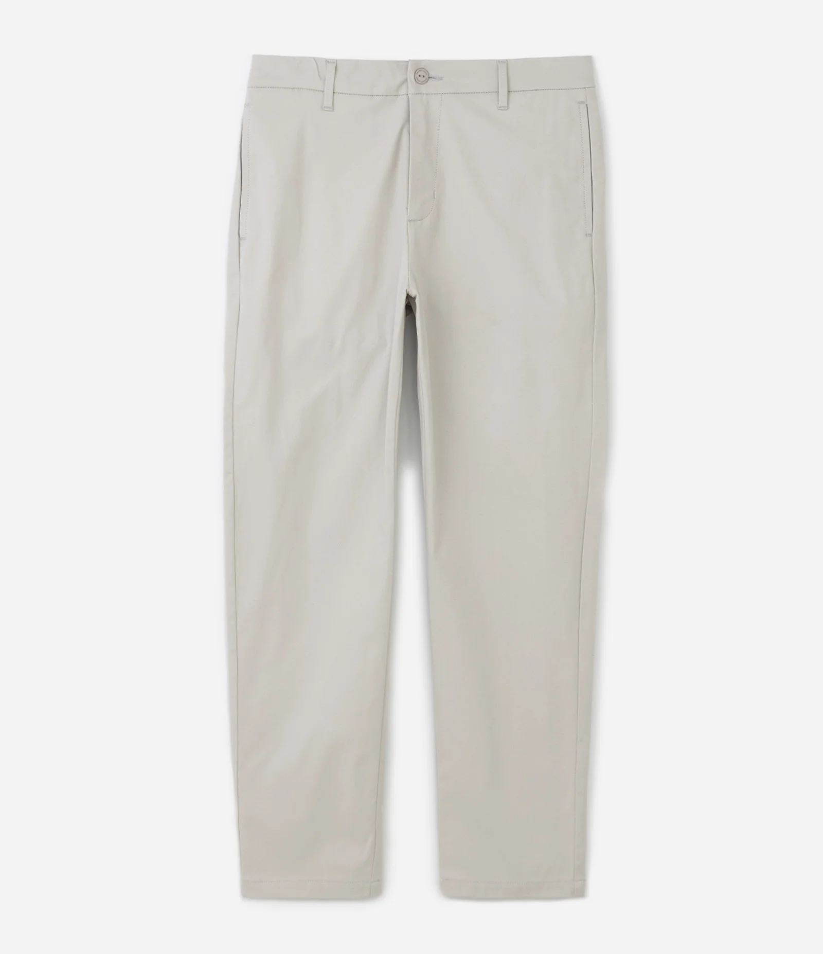 Calça Reta Básica em Sarja com Elastano Bege 1