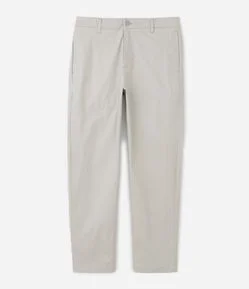 Calça Reta Básica em Sarja com Elastano