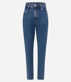 Calça Mom em Jeans com Recortes no Bolso