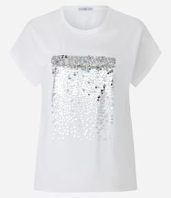 Blusa em Algodão com Quadrado em Paetê