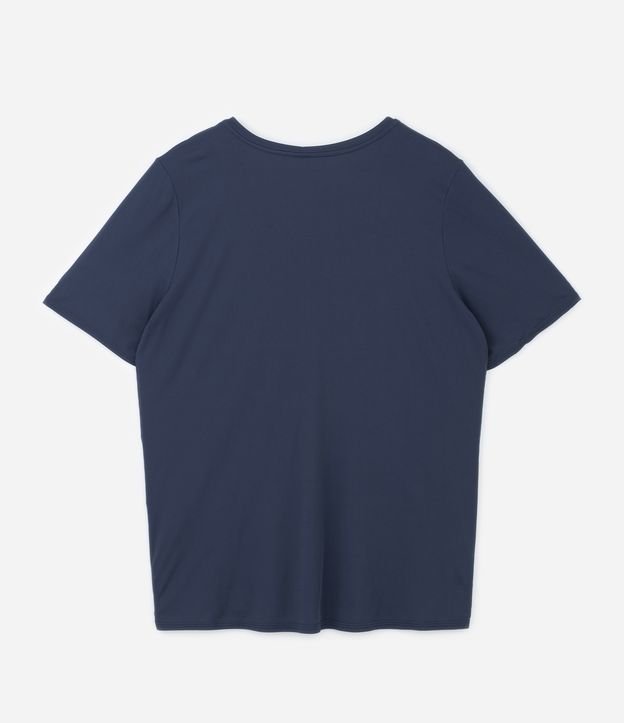 Camiseta Esportiva Manga Curta em Microfibra Curve & Plus Size Azul Marinho 6