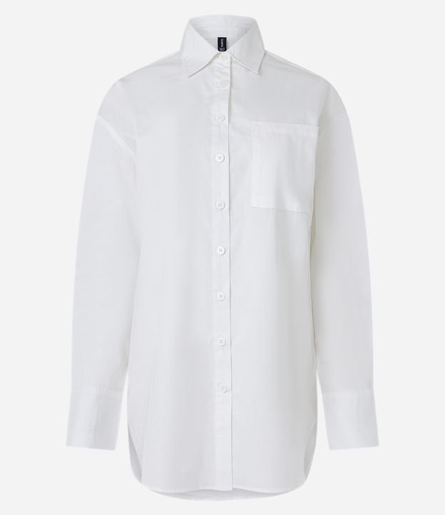 Camisa em Tricoline com Bolso Frontal Branco 6