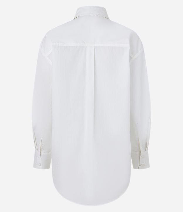 Camisa em Tricoline com Bolso Frontal Branco 7