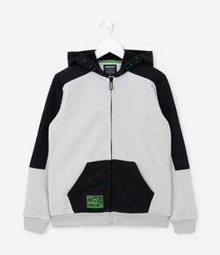 Jaqueta Infantil em Plush com Estampa do Minecraft - Tam 5 a 14 anos