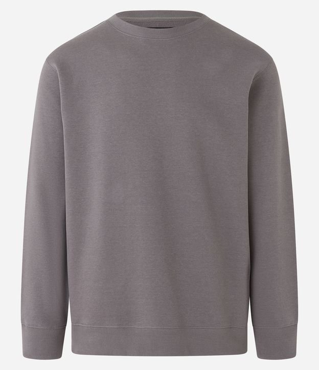 Blusão em Moletom com Ribana e Barra Ajustada