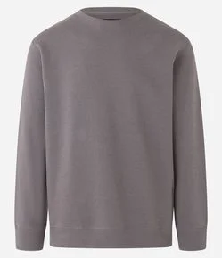 Blusão Fechado Básico em Moletom com Detalhes em Ribana