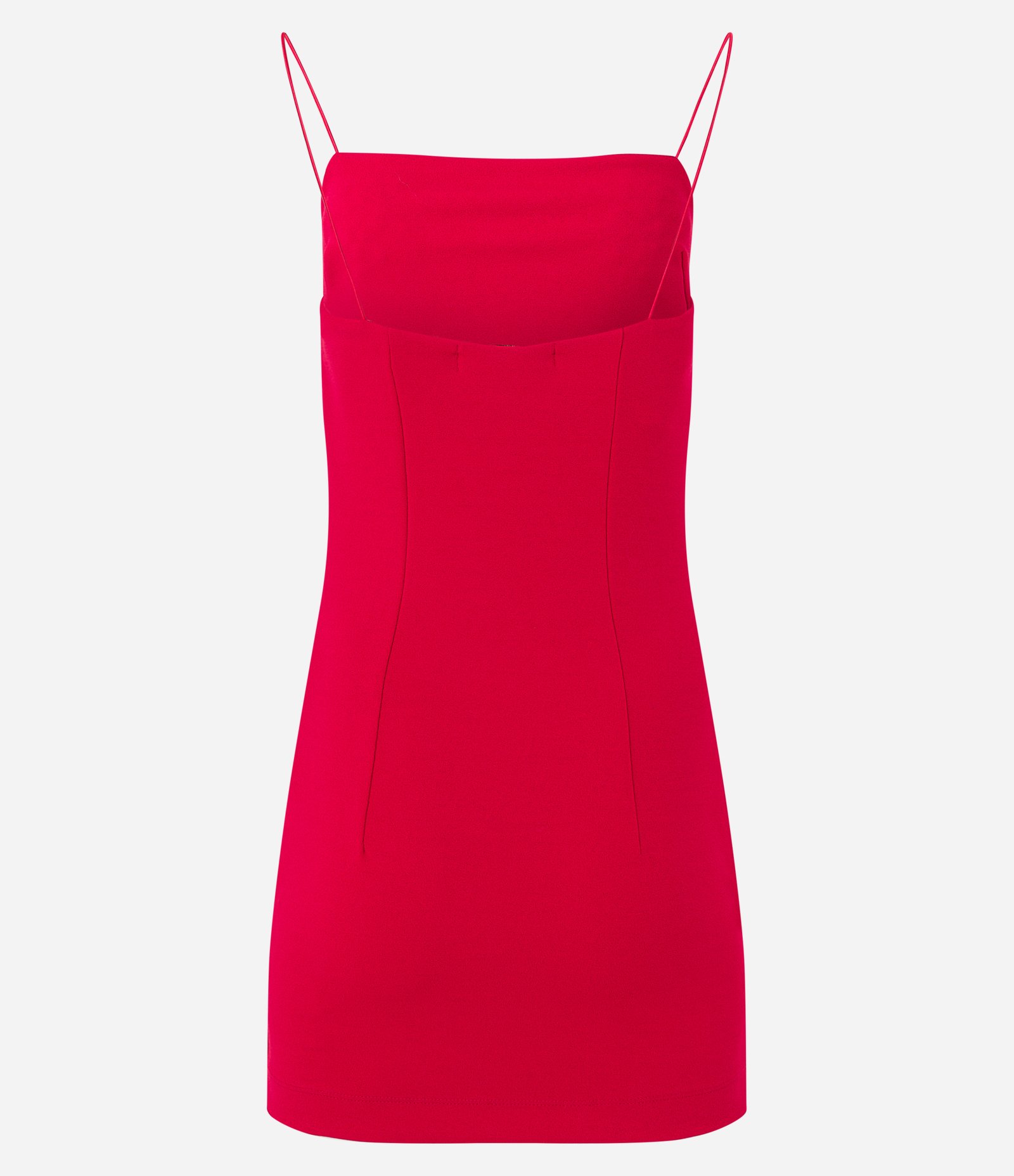 Vestido Curto em Crepe com Brilhos Aplicados e Zíper Lateral Vermelho 8