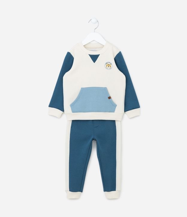Conjunto Longo Infantil em Meia Malha com Recortes - Tam 1 a 5 anos
