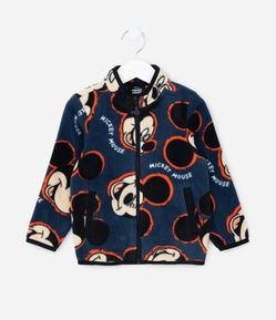 Casaco Infantil em Fleece com Gola Alta e Estampa Mickey - Tam 1 a 5 anos