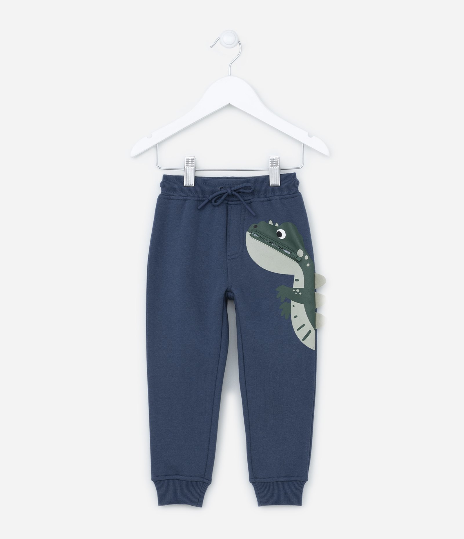 Calça Moletom Infantil com Estampa de Dinossauro - Tam 1 a 5 anos Azul 1