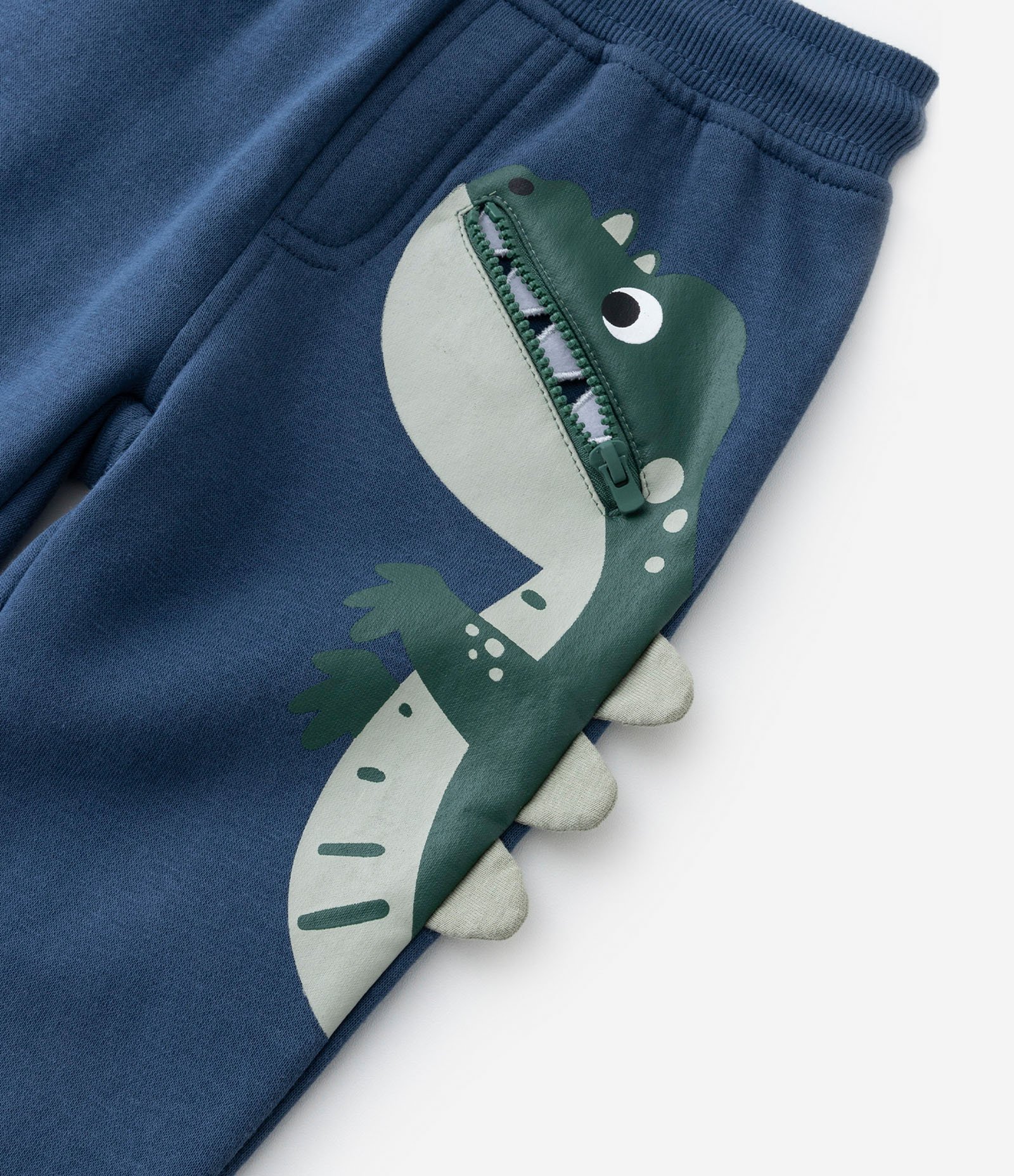 Calça Moletom Infantil com Estampa de Dinossauro - Tam 1 a 5 anos Azul 4