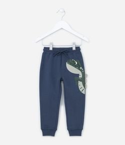 Calça Moletom Infantil com Estampa de Dinossauro - Tam 1 a 5 anos