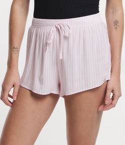 Short de Pijama em Viscose com Amarração no Cós e Estampa Listradas