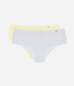 Kit 02 Calcinhas Largas em Poliamida com Cós Elástico DelRio