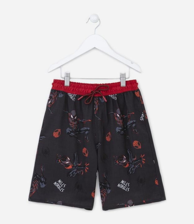Bermuda Infantil Leve com Estampa do Spider Man - Tam 5 a 12 anos